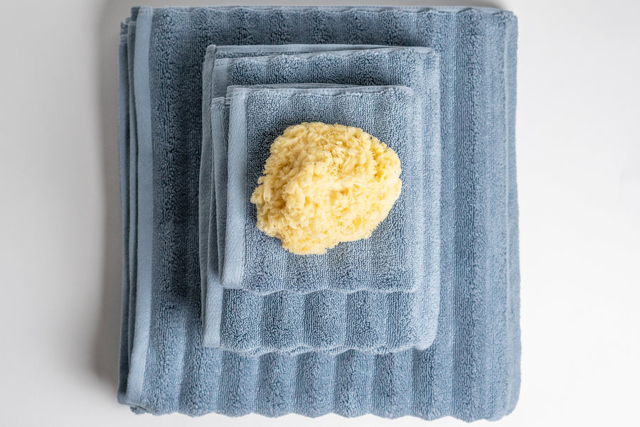 Antimicrobial Nutrl Home Blue Bath Towel Set Supima Cotton Polygiene Silver